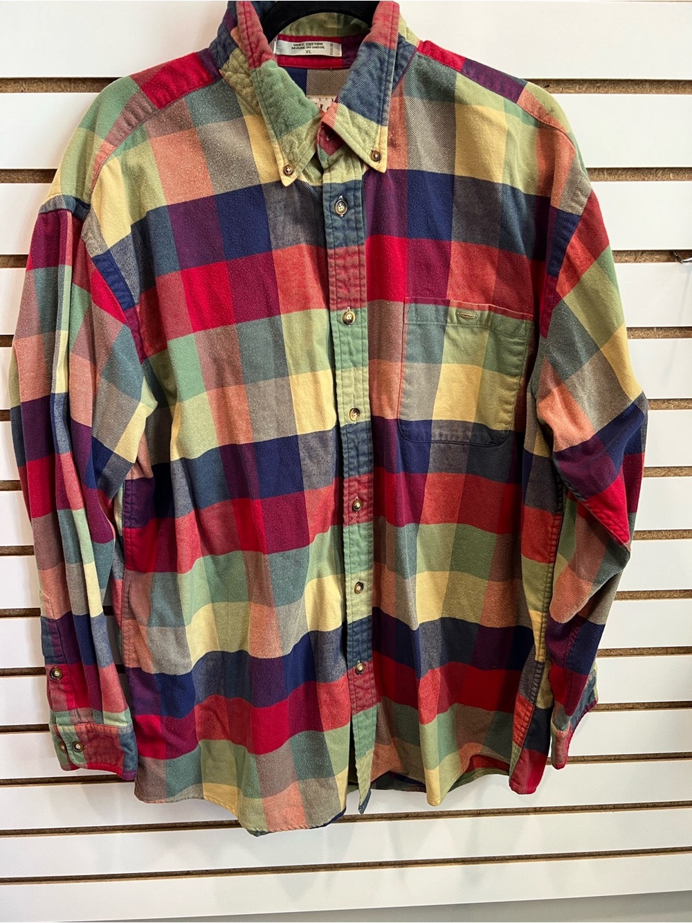 Men's Orvis Multicolor Plaid Flannel Button-Down Shirt